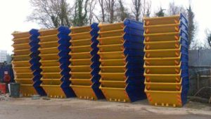 high stack of skip sizes available to hire in Dudley